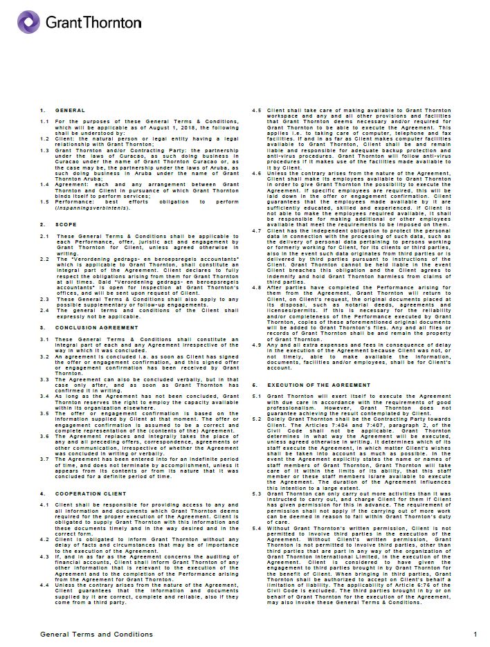 General Terms & Conditions